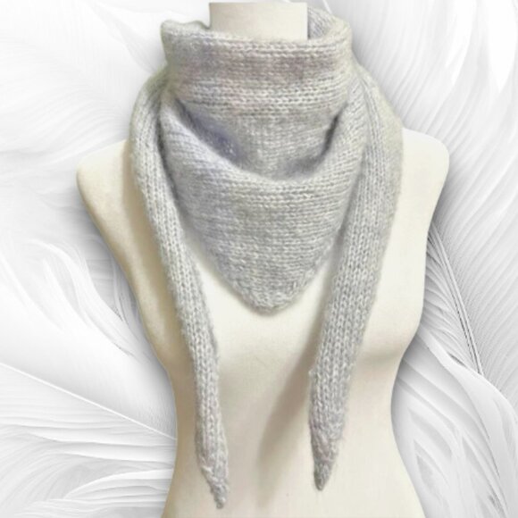 Knitted Shawl Hand knitted Scarf Handmade Knitted Shawl Blue Scarf Style Shoulde